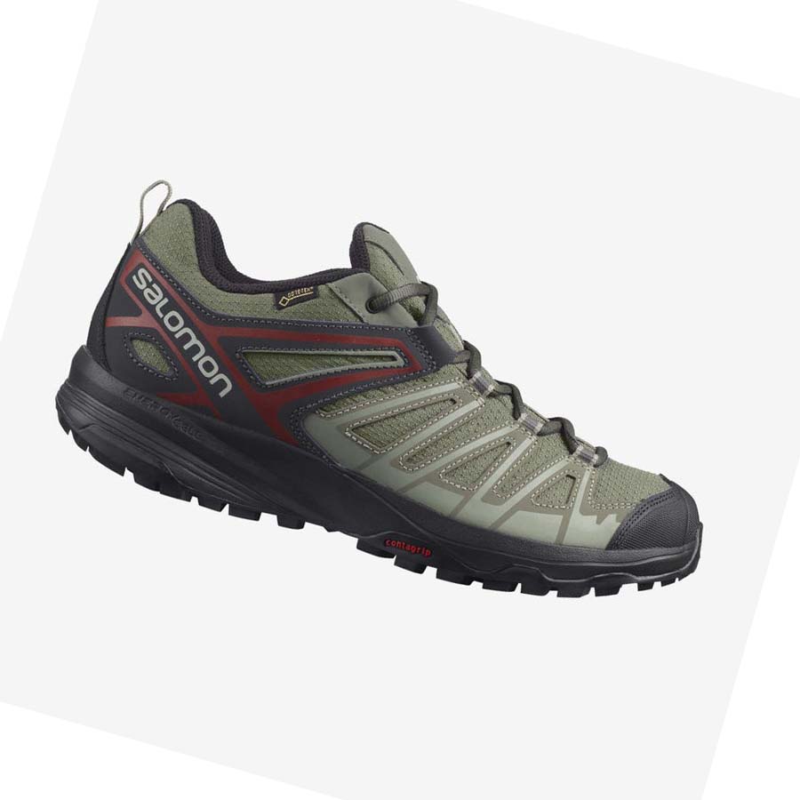 Tenis Senderismo Salomon X CREST GORE-TEX Hombre Verde Oliva | MX 3617QMA